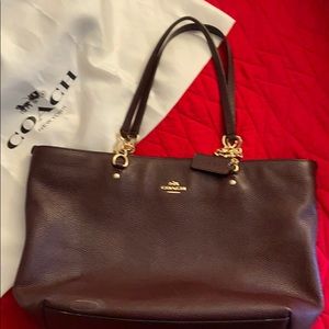 Coach leather burgundy purse
